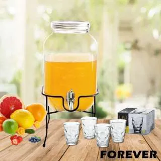【日本FOREVER】派對果汁大容量玻璃6L飲料桶(含桶架) 歷史價格詳細信息