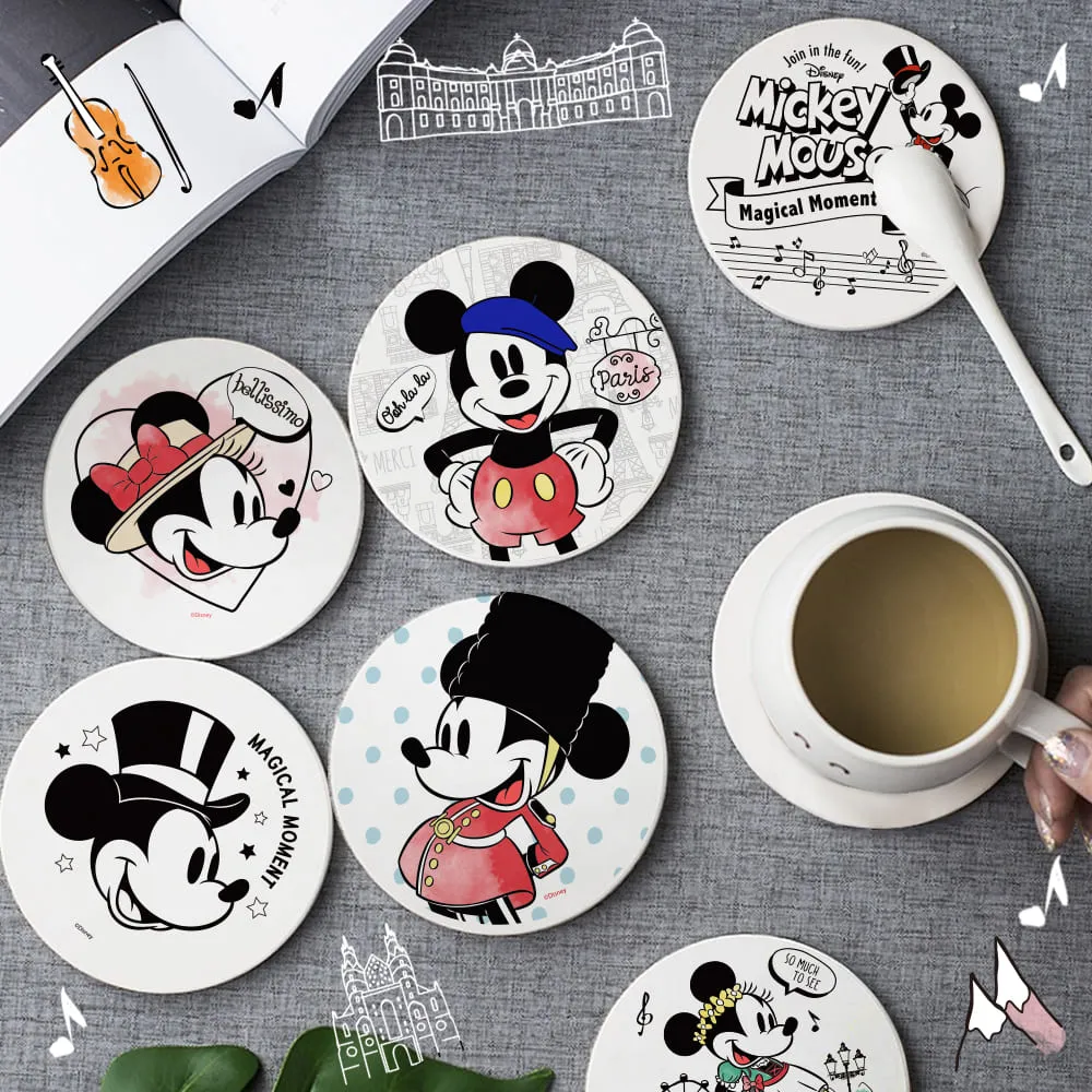 【收納王妃】Disney 迪士尼 米奇米妮 派對系列 軟式珪藻土杯墊 2入組(10x10x0.5 珪藻土 米奇 米妮) 歷史價格詳細信息