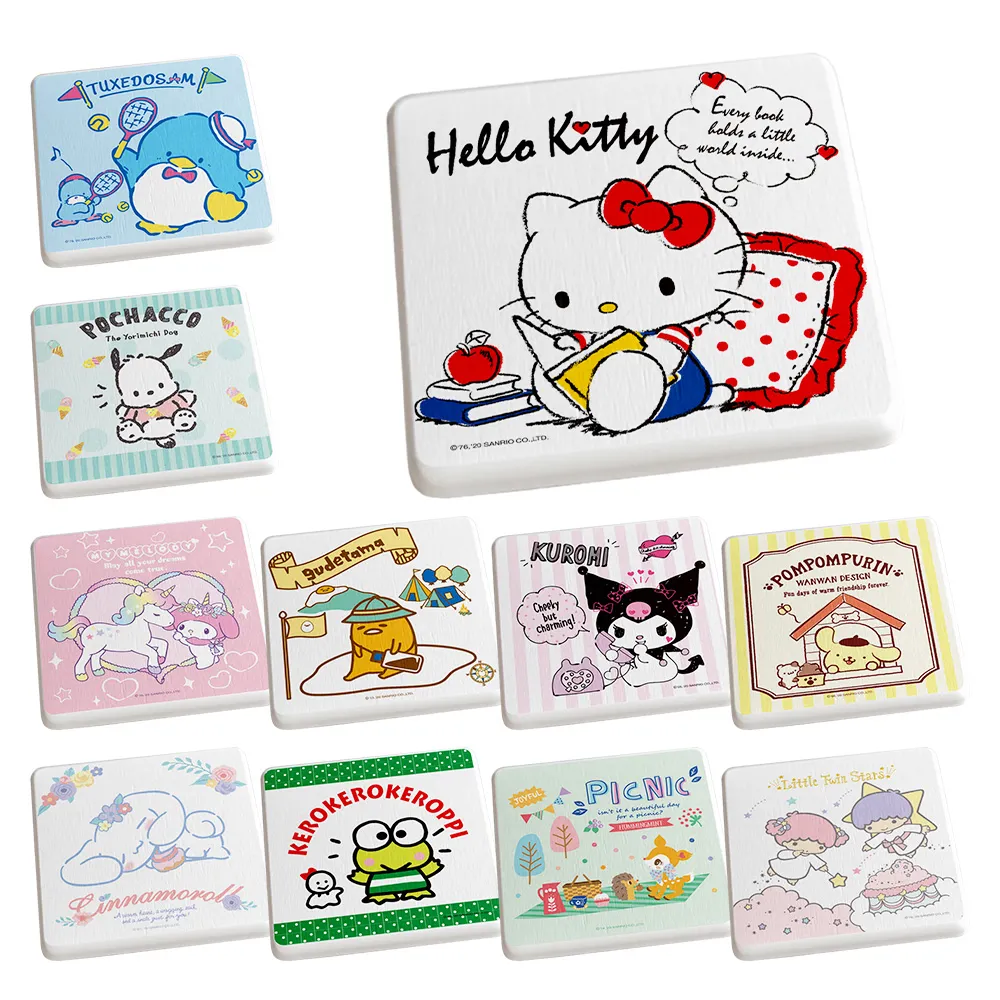 Sanrio 三麗鷗 珪藻土吸水杯墊 Q版系列 (2入/組) (10*10*0.9cm)【收納王妃】 歷史價格詳細信息
