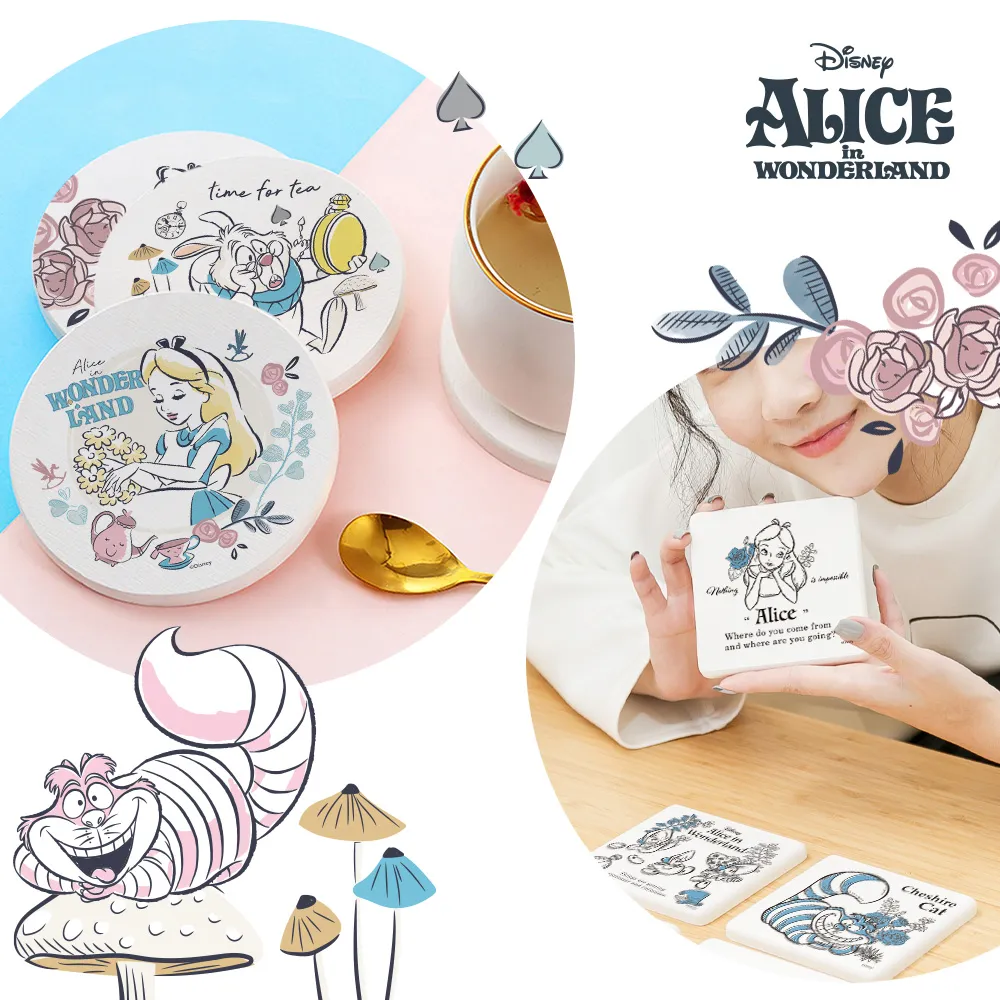 迪士尼Disney 愛麗絲珪藻土吸水洗漱墊 牙刷架 24x8cm【收納王妃】 歷史價格詳細信息