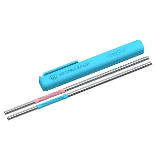 ASOBU 環保不鏽鋼可彎折雙色吸管-海洋藍 2入组 歷史價格詳細信息