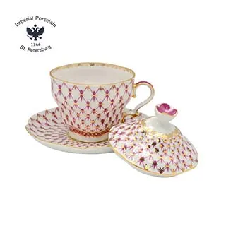 俄羅斯Imperial Porcelain-午茶系列-彩花22K金手工-14件下午茶具禮組禮組-原廠盒裝 歷史價格詳細信息