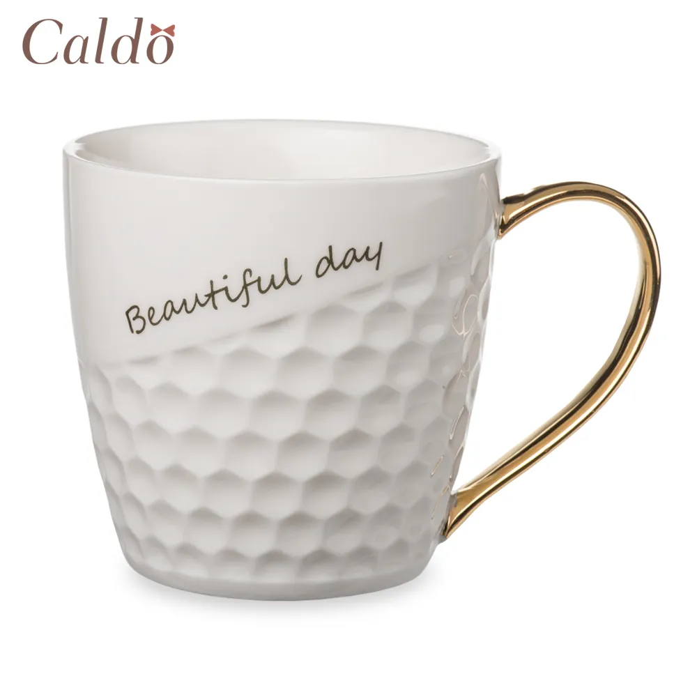 【Caldo卡朵生活】溫暖小語立體蜂紋金把馬克杯 350ML-美好一天 價格比較,價格查詢,歷史價格詳細信息