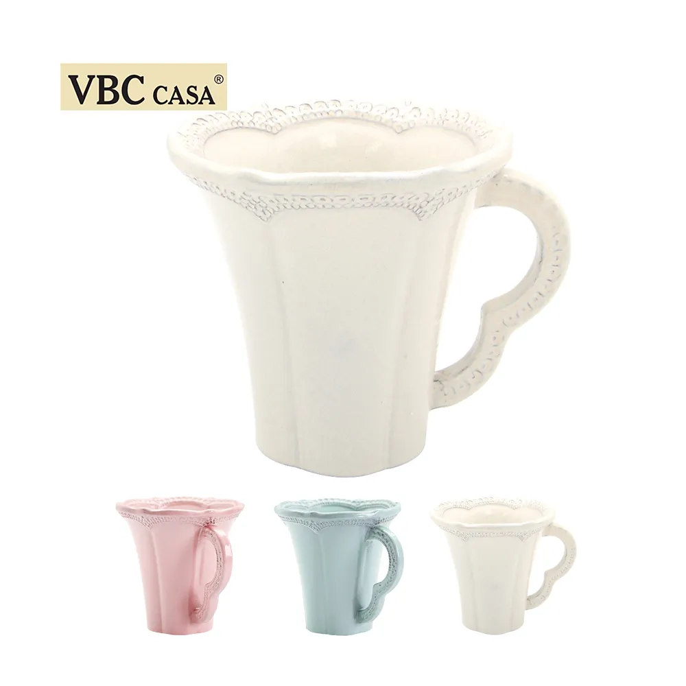 義大利VBC casa-手工浮雕蕾絲系列-馬克杯盤點心2件組(三色挑選) 歷史價格詳細信息