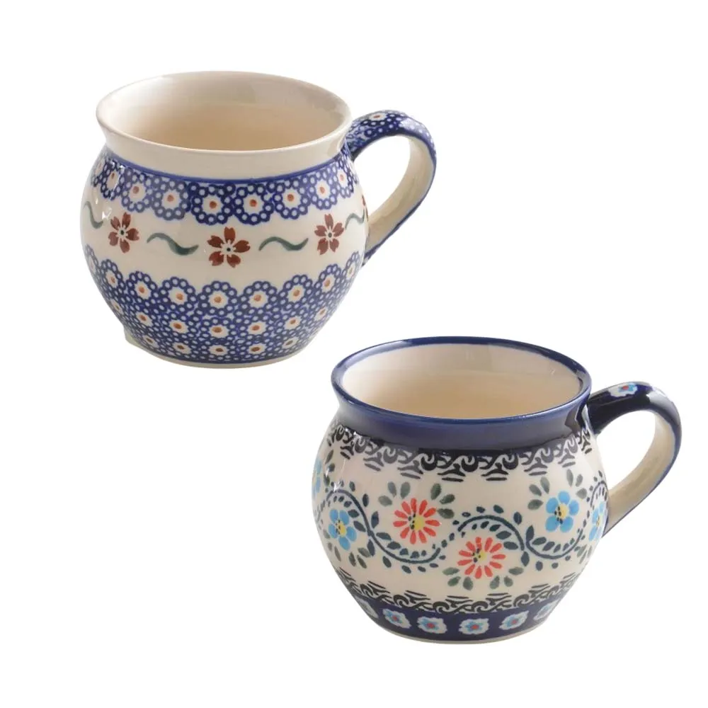 波蘭陶 Zaklady 胖胖杯 320ml 2入組 紅點藍花/典雅花團 價格比較,價格查詢,歷史價格詳細信息