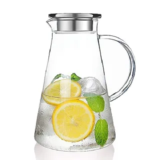 北歐簡約耐熱玻璃冷水壺 1600ml(不鏽鋼耐熱玻璃冷水壺丹麥水壺大容量) 歷史價格詳細信息