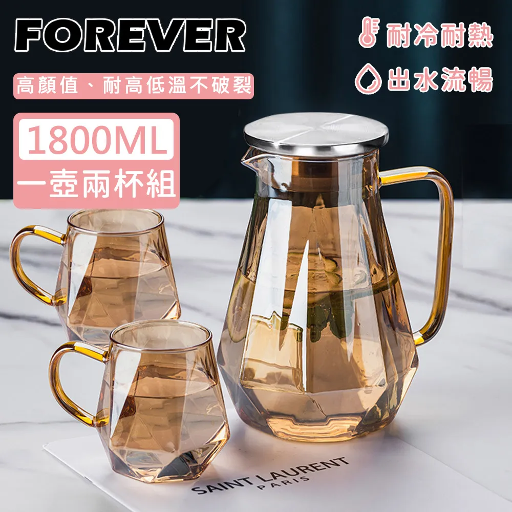 【日本FOREVER】耐熱玻璃玫瑰金把手水壺1800ML 歷史價格詳細信息