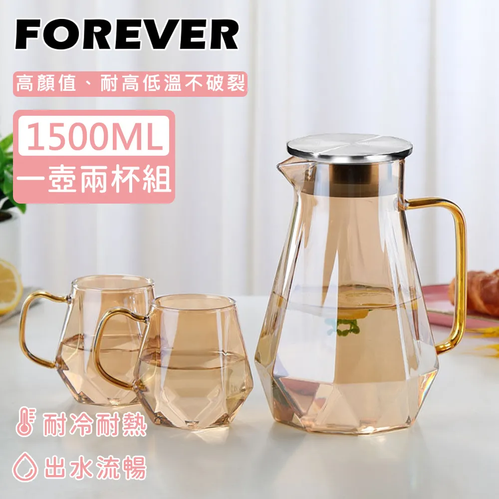 【日本FOREVER】耐熱玻璃玫瑰金把手水壺1800ML 歷史價格詳細信息