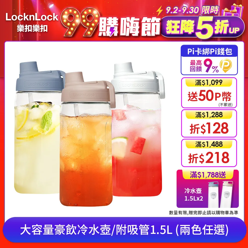 樂扣樂扣 大容量吸管水壺1.2L 藍色 / 2L 黑色 : LOCK&LOCK TRITAN ABF902 ABF903 歷史價格詳細信息