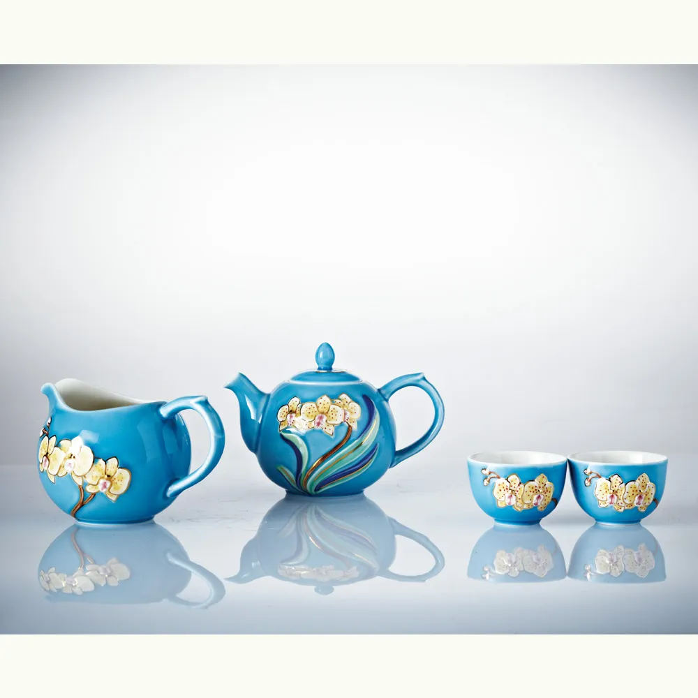 【乾唐軒】蝴蝶蘭花雙層陶瓷隨身杯 350ml(2色) 歷史價格詳細信息