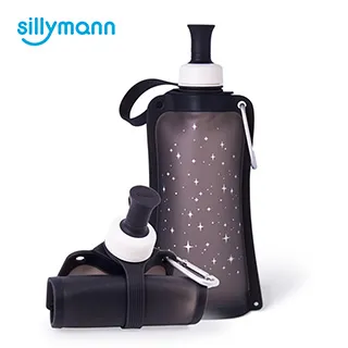【韓國sillymann】100%時尚便攜捲式鉑金矽膠水瓶-550ml(星空紫) 歷史價格詳細信息