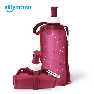 【韓國sillymann】100%時尚便攜捲式鉑金矽膠水瓶-550ml(星空紫) 歷史價格詳細信息