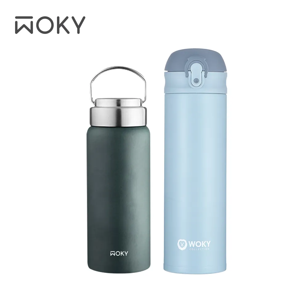 【WOKY 沃廚-買1送1】輕量彈蓋陶瓷易潔層保溫瓶450ml-夜幕藍+夜幕藍 歷史價格詳細信息
