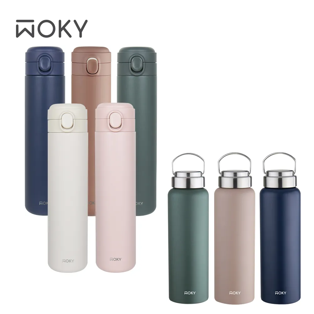 【WOKY 沃廚】提手輕量陶瓷易潔層保溫瓶800ML(三色任選)-2入組 歷史價格詳細信息