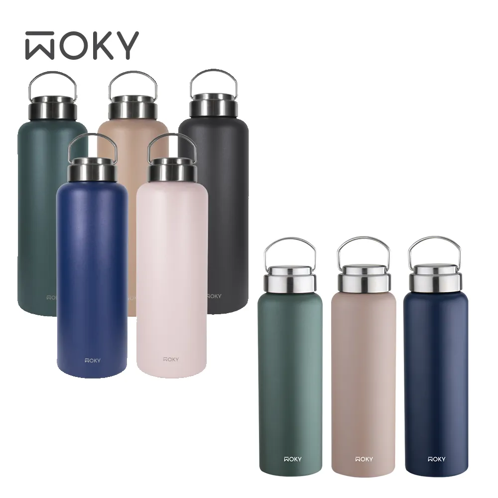 【WOKY 沃廚】提手輕芯鈦瓷易潔層保溫瓶800ml(3色可選) 歷史價格詳細信息
