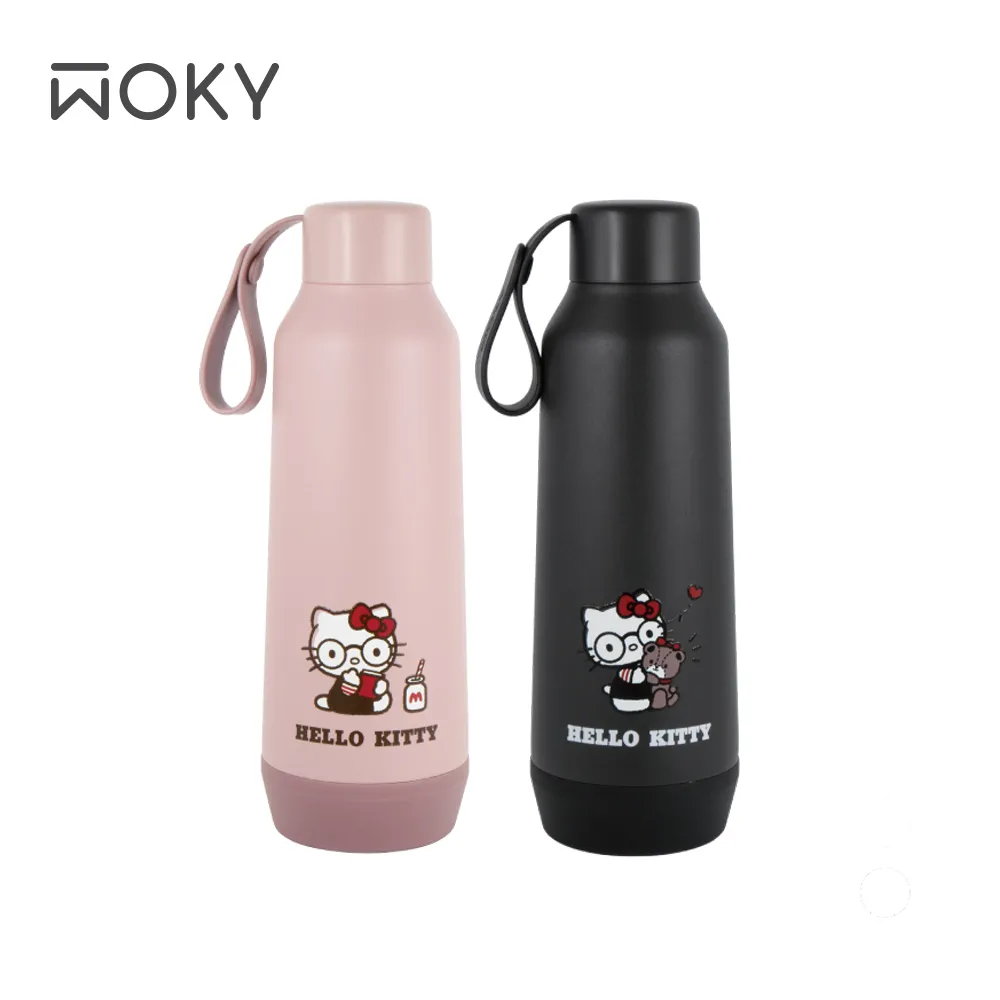 【WOKY X 三麗鷗】 Kitty聯名 手提鈦瓷保溫杯750ml(附吸管)_新品上市 歷史價格詳細信息