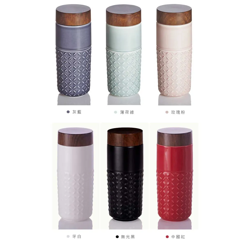 【乾唐軒】夢想雙層陶瓷隨身杯 350ml(仿木紋蓋 / 2色) 歷史價格詳細信息