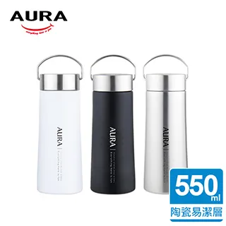 【AURA 艾樂】陶瓷保溫杯超值組_提手525ml+隨行800ml(隨行杯/保溫杯瓶) 歷史價格詳細信息