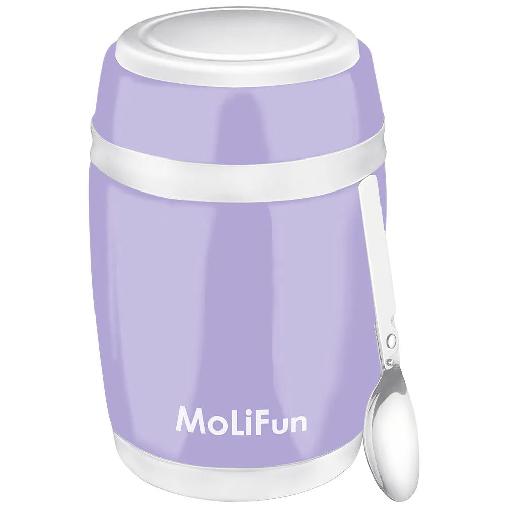 MoliFun魔力坊 不鏽鋼真空保鮮保溫燜燒食物罐550ml-時尚紫 歷史價格詳細信息