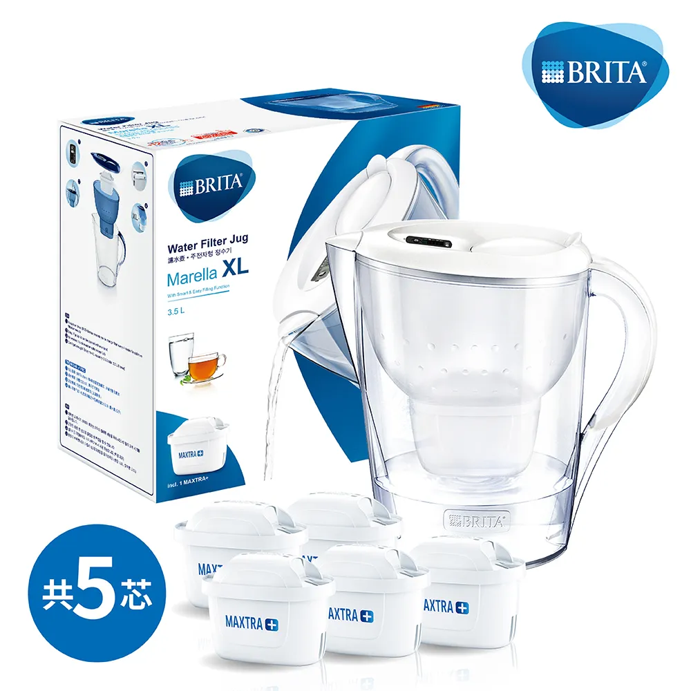 【BRITA】濾水壺 MARELLA馬利拉 白色3.5L 1壺3芯(車麗屋) 歷史價格詳細信息