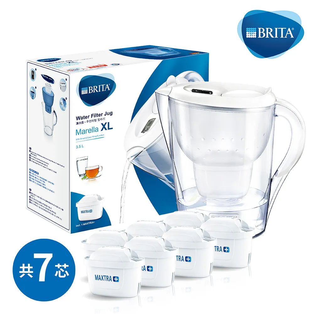 【BRITA】濾水壺 MARELLA馬利拉 白色3.5L 1壺3芯(車麗屋) 歷史價格詳細信息