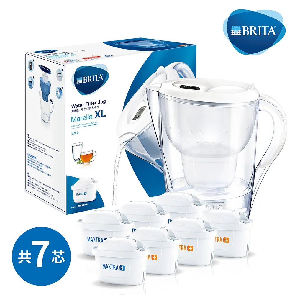 【BRITA】濾水壺 MARELLA馬利拉 白色3.5L 1壺3芯(車麗屋) 歷史價格詳細信息