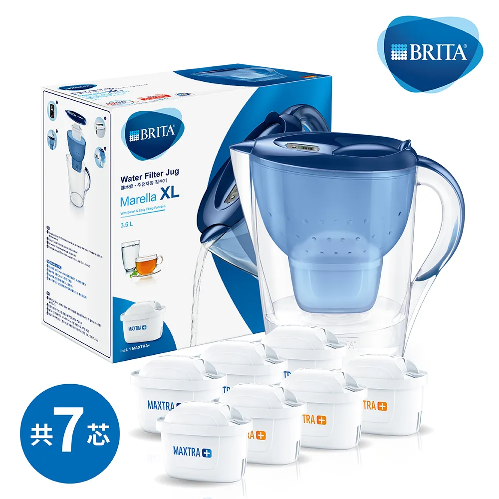 德國BRITA》馬利拉濾水壺 3.5L+5入全效型濾芯_白 (共6芯) 歷史價格詳細信息