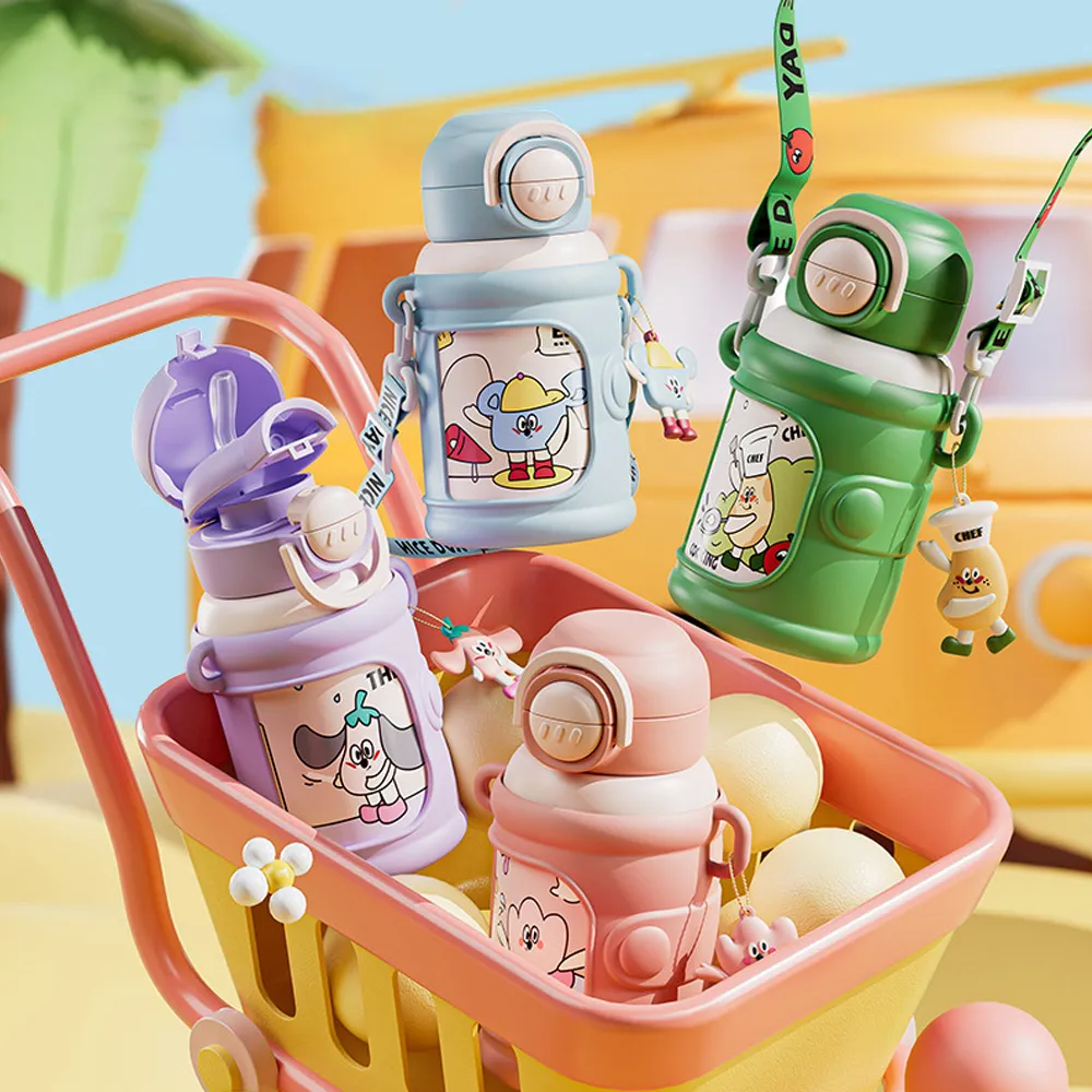 TLYS-J 316不鏽鋼真空彈蓋兒童保溫杯 500ML 兒童彈蓋吸管保溫瓶 兒童直飲水壺 (贈便攜杯套背帶) 歷史價格詳細信息