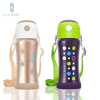 【L.A. Baby】超輕量保溫保冷雙層316不鏽鋼兒童揹帶保溫瓶水壺組(極光藍) 歷史價格詳細信息