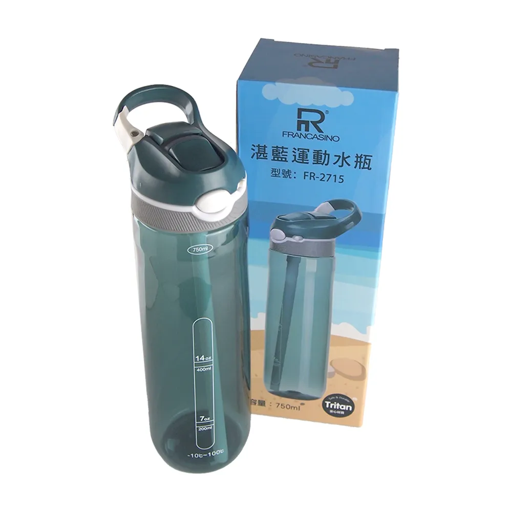 【弗南希諾】Tritan湛藍彈蓋吸管運動水瓶FR-2715(750ml) 歷史價格詳細信息