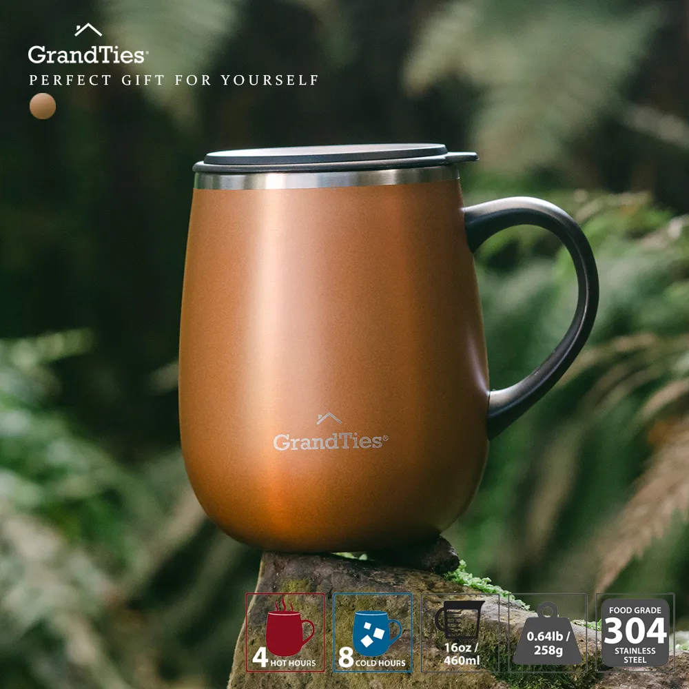 美國【GrandTies】滑蓋式460ML真空不鏽鋼保溫杯/馬克杯(北歐藍)保冷/保溫 歷史價格詳細信息