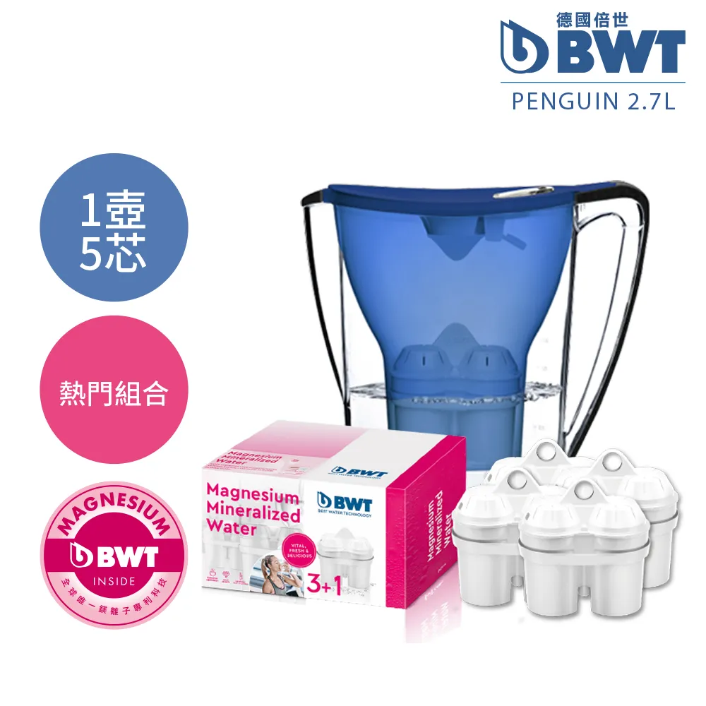 【BWT 德國倍世】 2.7L 企鵝壺 鎂離子 1壺4芯組合 (藍) 歷史價格詳細信息
