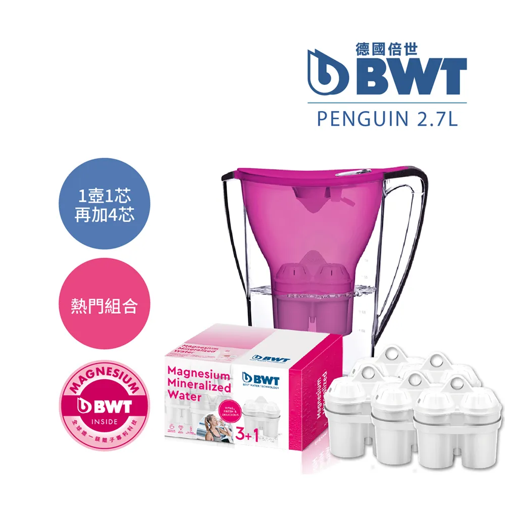 【BWT 德國倍世】 2.7L 企鵝壺 鎂離子 1壺4芯組合 (藍) 歷史價格詳細信息