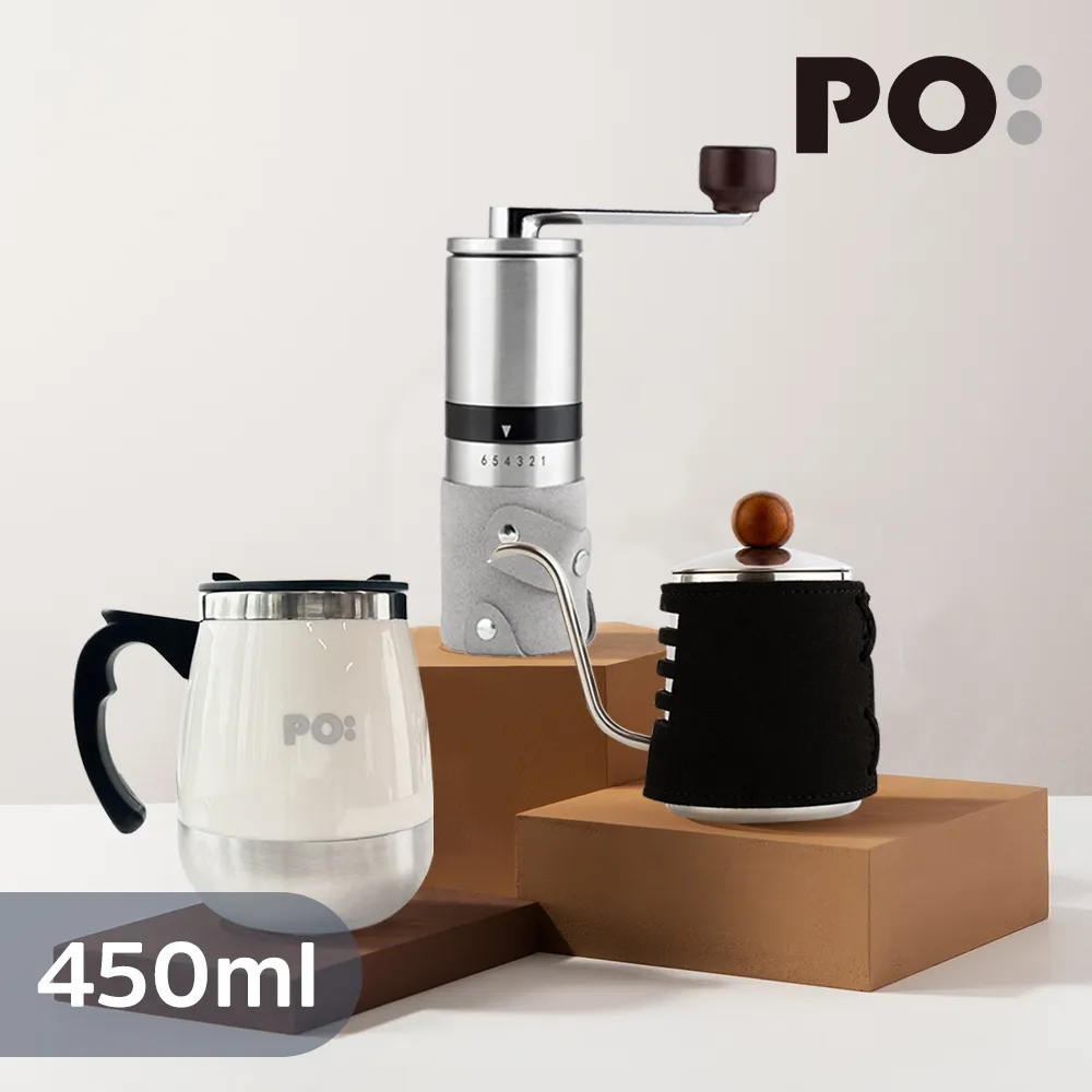 【PO:Selected】丹麥手沖咖啡三件組(手沖壺-灰/保溫胖胖杯450ml-共4色/咖啡磨2.0) 歷史價格詳細信息