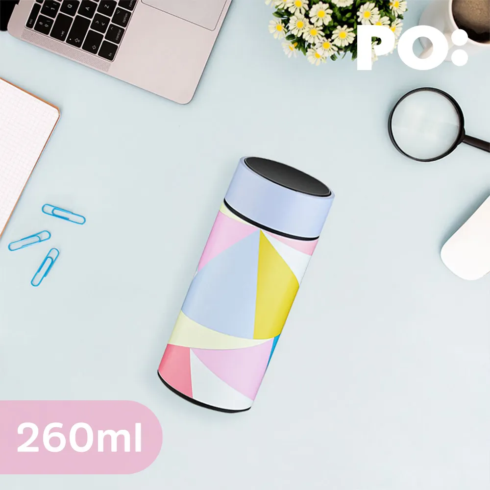 【PO:】溫度智能杯260ml(菱格條紋-白) 歷史價格詳細信息