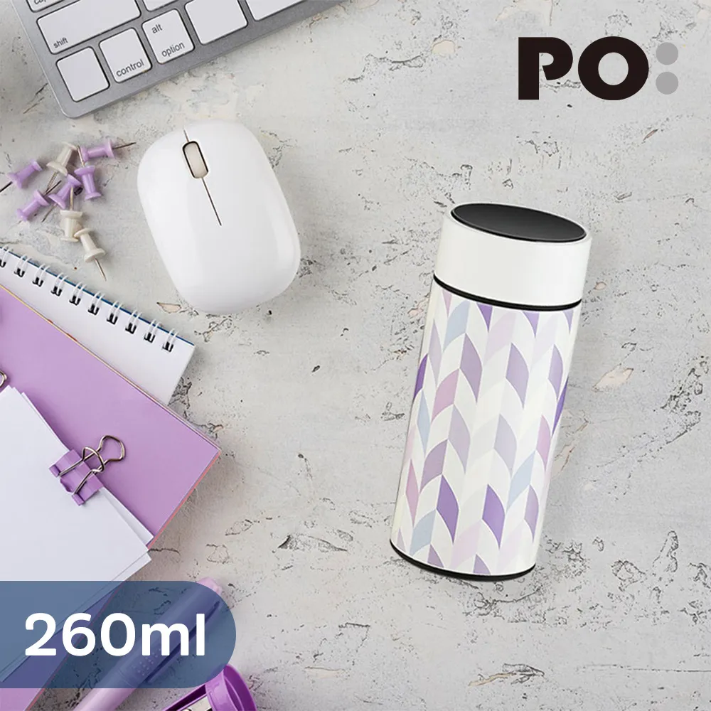 【PO:】溫度智能杯260ml(菱格條紋-白) 歷史價格詳細信息