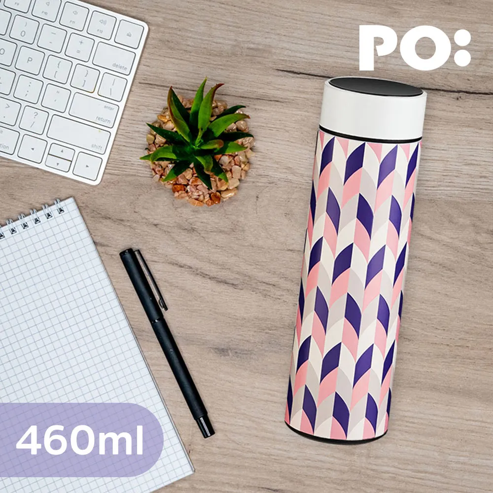 【PO:】溫度智能杯260ml(菱格條紋-白) 歷史價格詳細信息