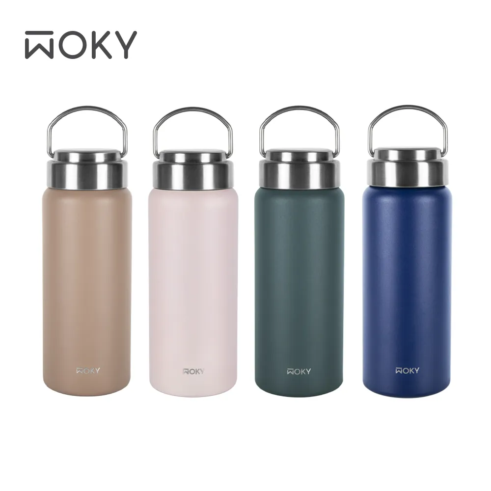 【WOKY 沃廚】提手輕芯鈦瓷易潔層保溫瓶800ml(3色可選) 歷史價格詳細信息