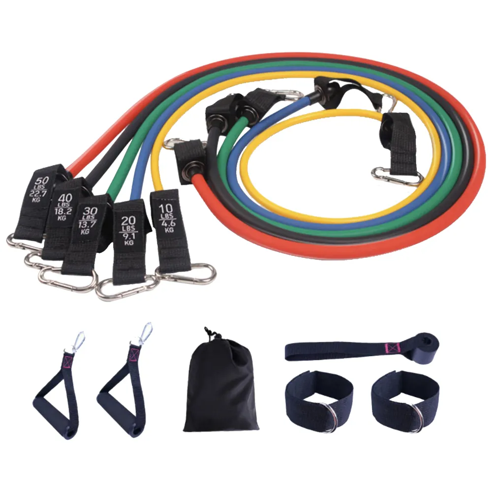 11件套健身彈力帶家用瑜伽美背塑形訓練阻力帶多功能防斷拉力繩 歷史價格詳細信息