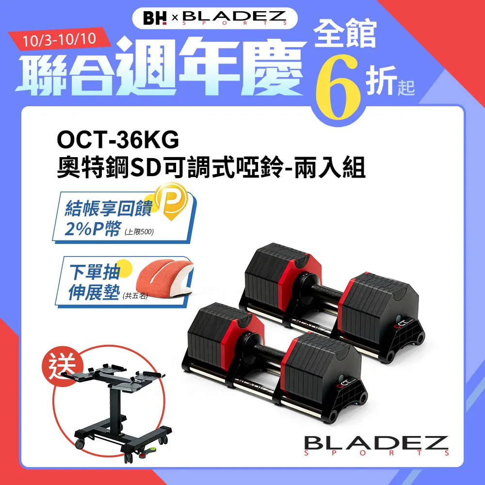 【BLADEZ】OCT-36KG 奧鋼極致可調式啞鈴(4KG一轉) 兩入組 歷史價格詳細信息