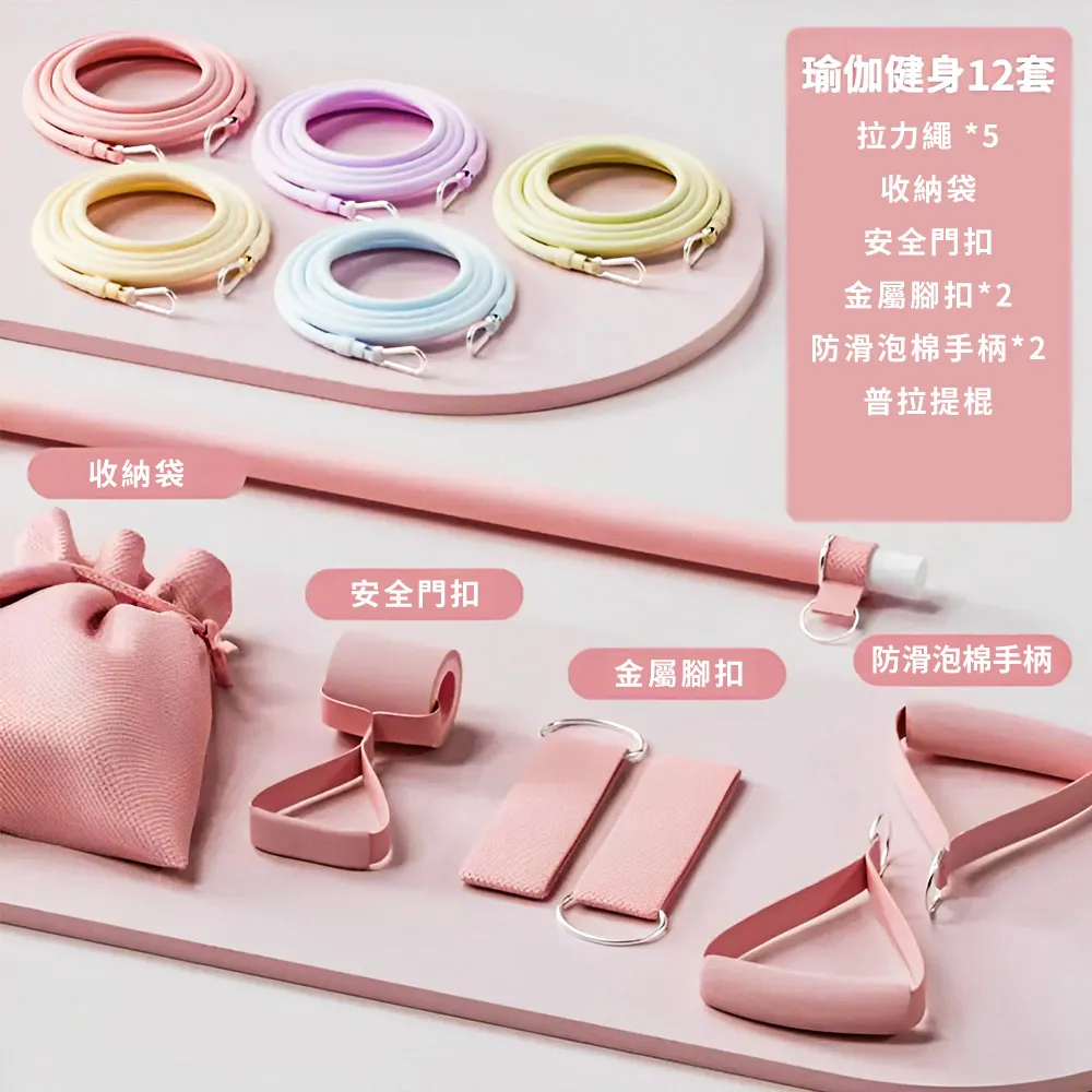 【開肩美背】2入組 高彈力8字拉力器彈力繩(瑜伽 皮拉提斯 小腹剋星) 歷史價格詳細信息