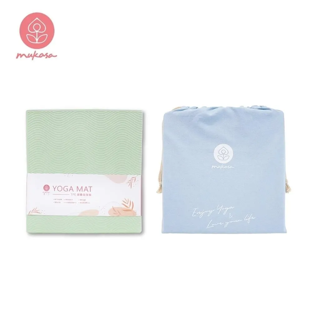 【Mukasa】TPE折疊瑜珈墊5mm(10摺) - 薄荷綠 + 瑜珈墊束口背袋 - 亞麻色 歷史價格詳細信息