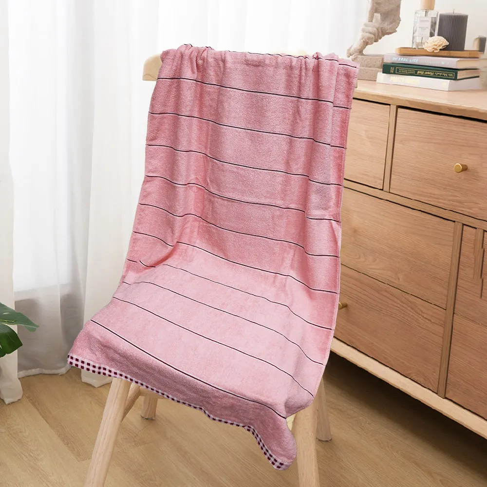 方格牌緞檔色紗浴巾-70x140cm-粉紅色 歷史價格詳細信息