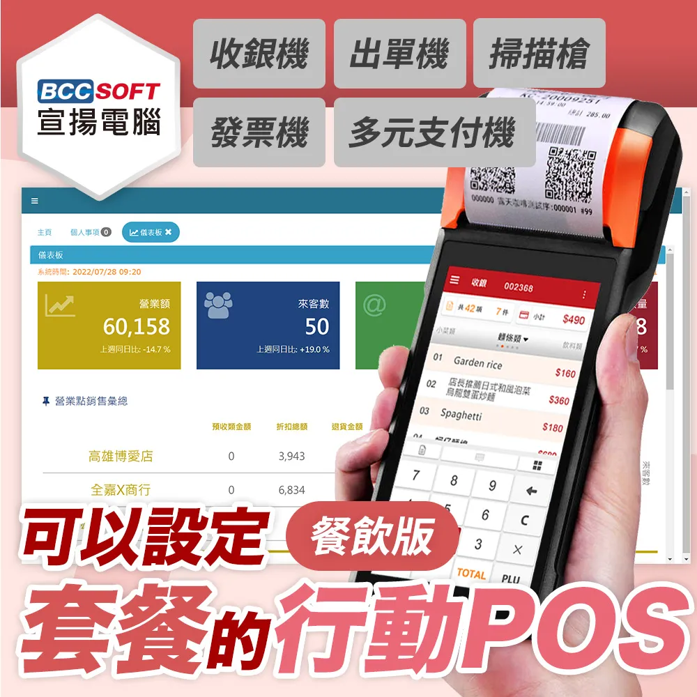 宣揚電腦｜雲端POS櫃檯主機方案｜零售餐飲POS系統+商米T2 15吋觸控POS機(內建出單機)｜支援電子發票 歷史價格詳細信息