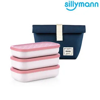 【韓國sillymann】 100%鉑金矽膠餐盒三件組+兒童餐具套裝組(附防塵盒)-綠 歷史價格詳細信息