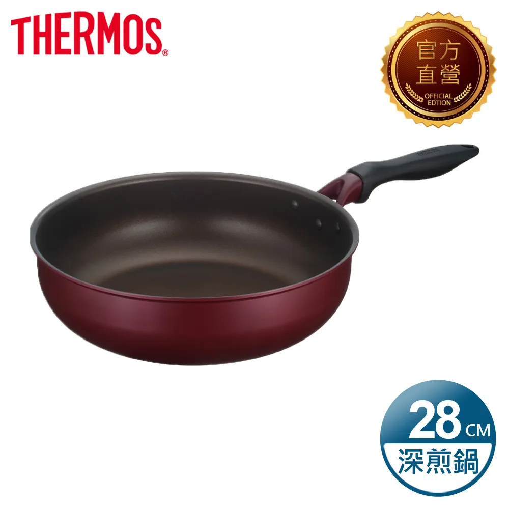 【THERMOS 膳魔師】厚鑄耐摩不沾鍋 單柄平底鍋28cm(KFF-028-R) 歷史價格詳細信息