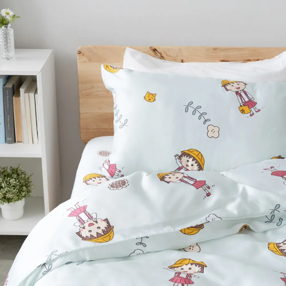 櫻桃小丸子100%天絲床包枕套組任選(花漾朵朵) - Norns 櫻桃小丸子 正版 天絲 吸濕排汗 寢具 床包 歷史價格詳細信息