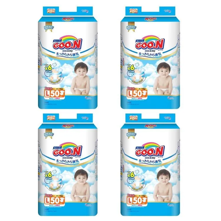 GOO.N 大王 國際版 輕薄舒爽系列 黏貼型紙尿褲 S-L x4包/箱 箱購 廠商直送 歷史價格詳細信息