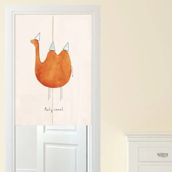 【Loviisa】韓版風水簾 開運門簾 窗簾玄關棉麻 送伸縮桿風水簾(熊與兔子) 歷史價格詳細信息