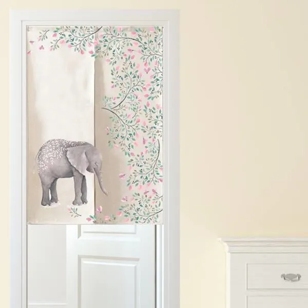 【Loviisa】韓版風水簾 開運門簾 窗簾玄關棉麻 送伸縮桿風水簾(熊與兔子) 歷史價格詳細信息